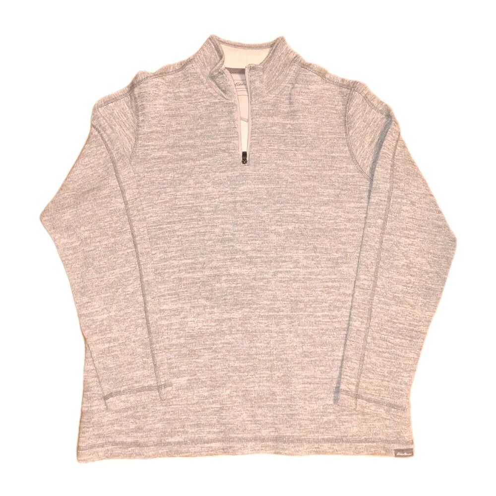 Eddie Bauer Men's Grey Sweatshirt Pullover 1/4 Zip | Size L